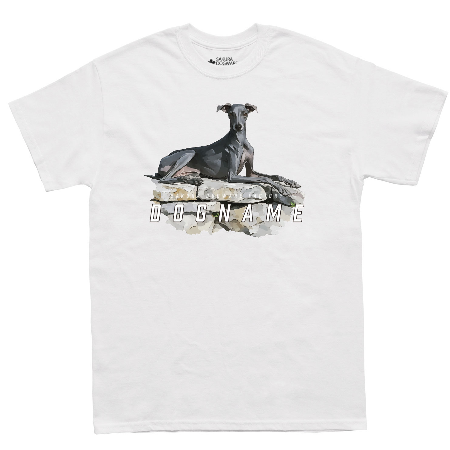 SAKURA DOGWARE FACTORY 名入れ　ユニセックス　Tシャツ　イタリアングレイハウンド　6164