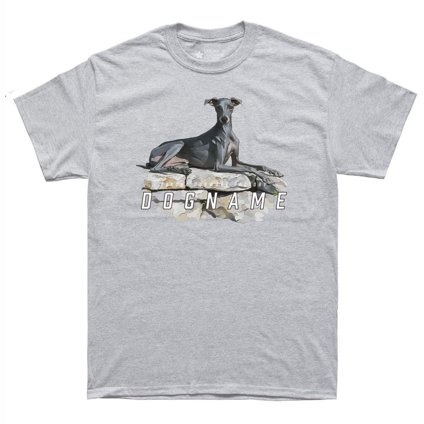 SAKURA DOGWARE FACTORY 名入れ　ユニセックス　Tシャツ　イタリアングレイハウンド　6164