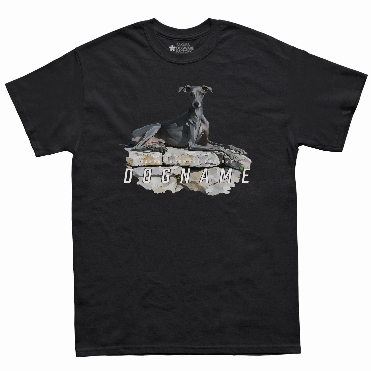 SAKURA DOGWARE FACTORY 名入れ　ユニセックス　Tシャツ　イタリアングレイハウンド　6164