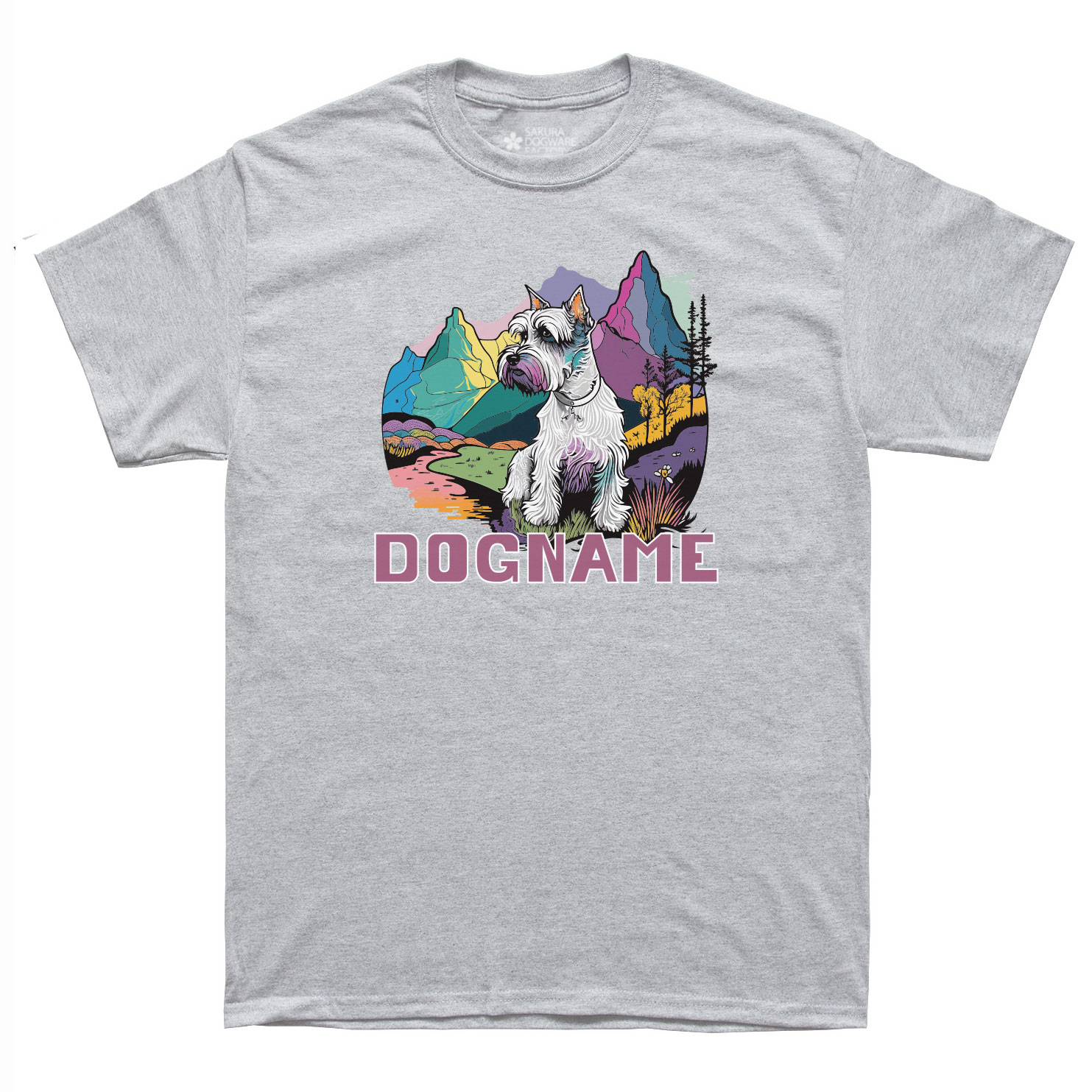 犬種デザイン名入れTシャツ ミニチュアシュナウザー 6030 - サクラ犬具