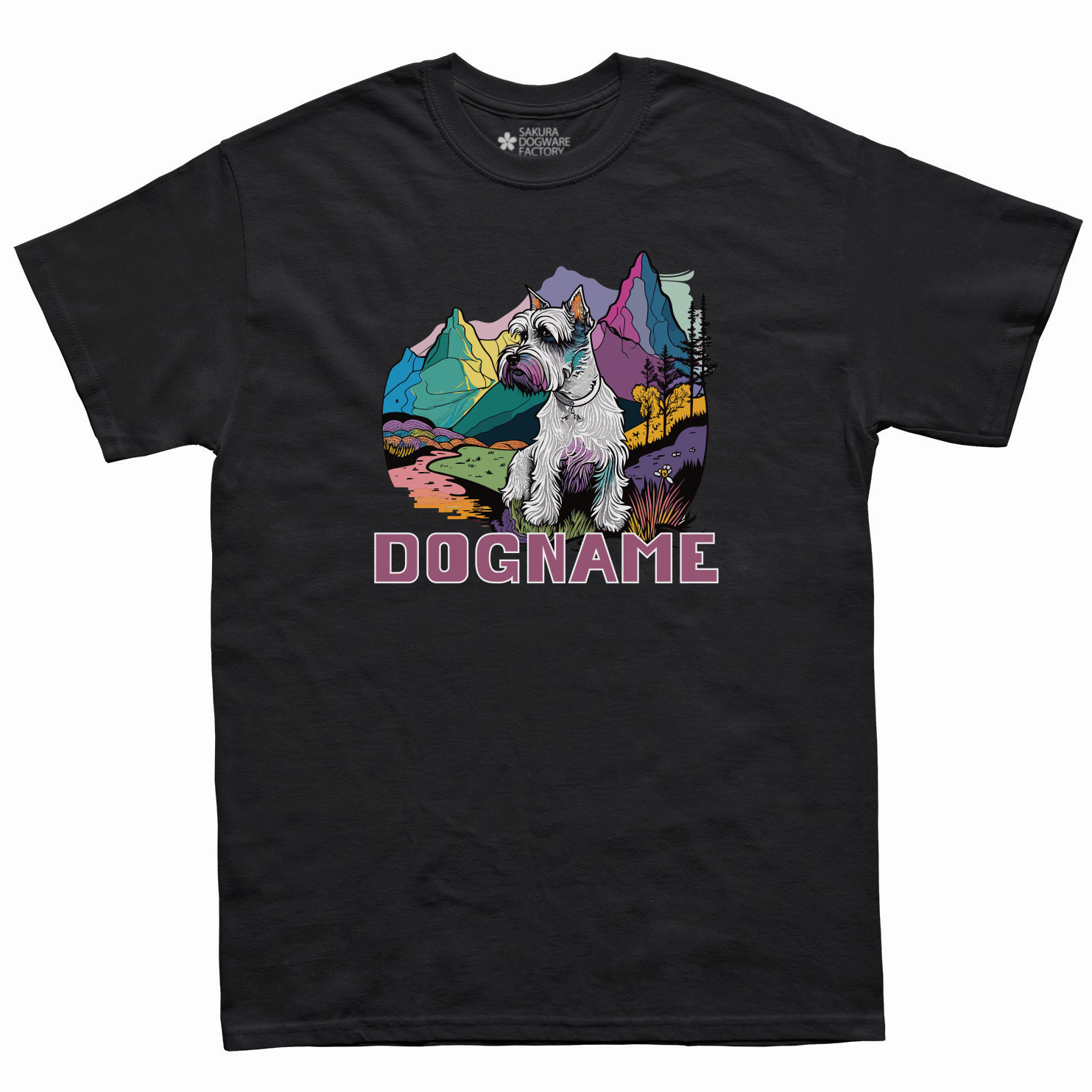 SAKURA DOGWARE FACTORY 名入れ　ユニセックス　Tシャツ　ミニチュアシュナウザー　6030