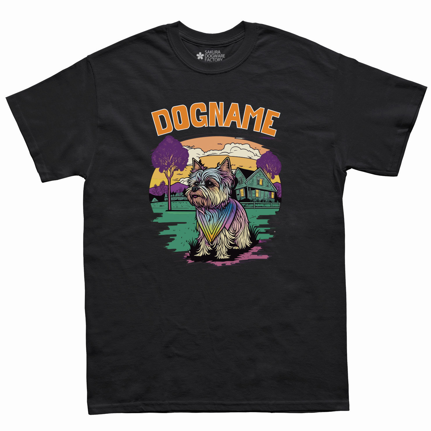 SAKURA DOGWARE FACTORY 名入れ　ユニセックス　Tシャツ　ヨークシャテリア　6031