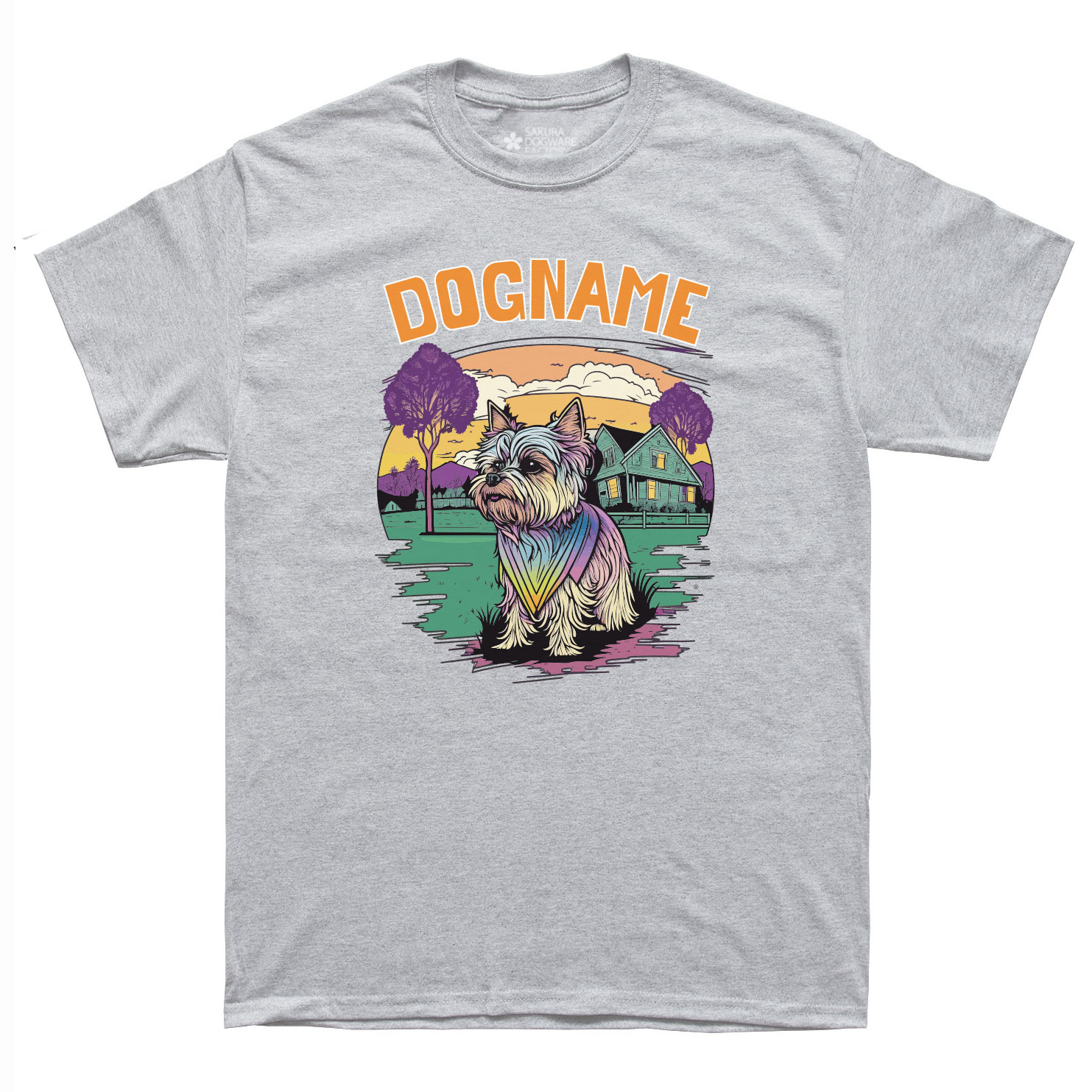 SAKURA DOGWARE FACTORY 名入れ　ユニセックス　Tシャツ　ヨークシャテリア　6031