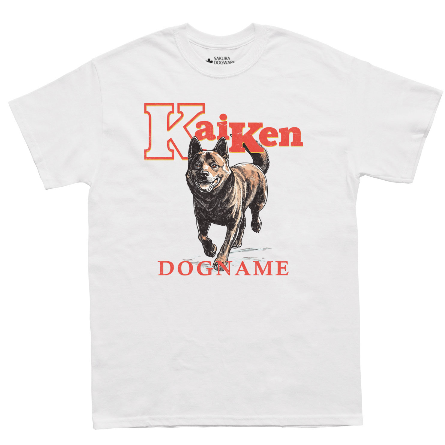 SAKURA DOGWARE FACTORY 名入れ　ユニセックス　Tシャツ　ヴィンテージプリント　甲斐犬　Kaiken　6197