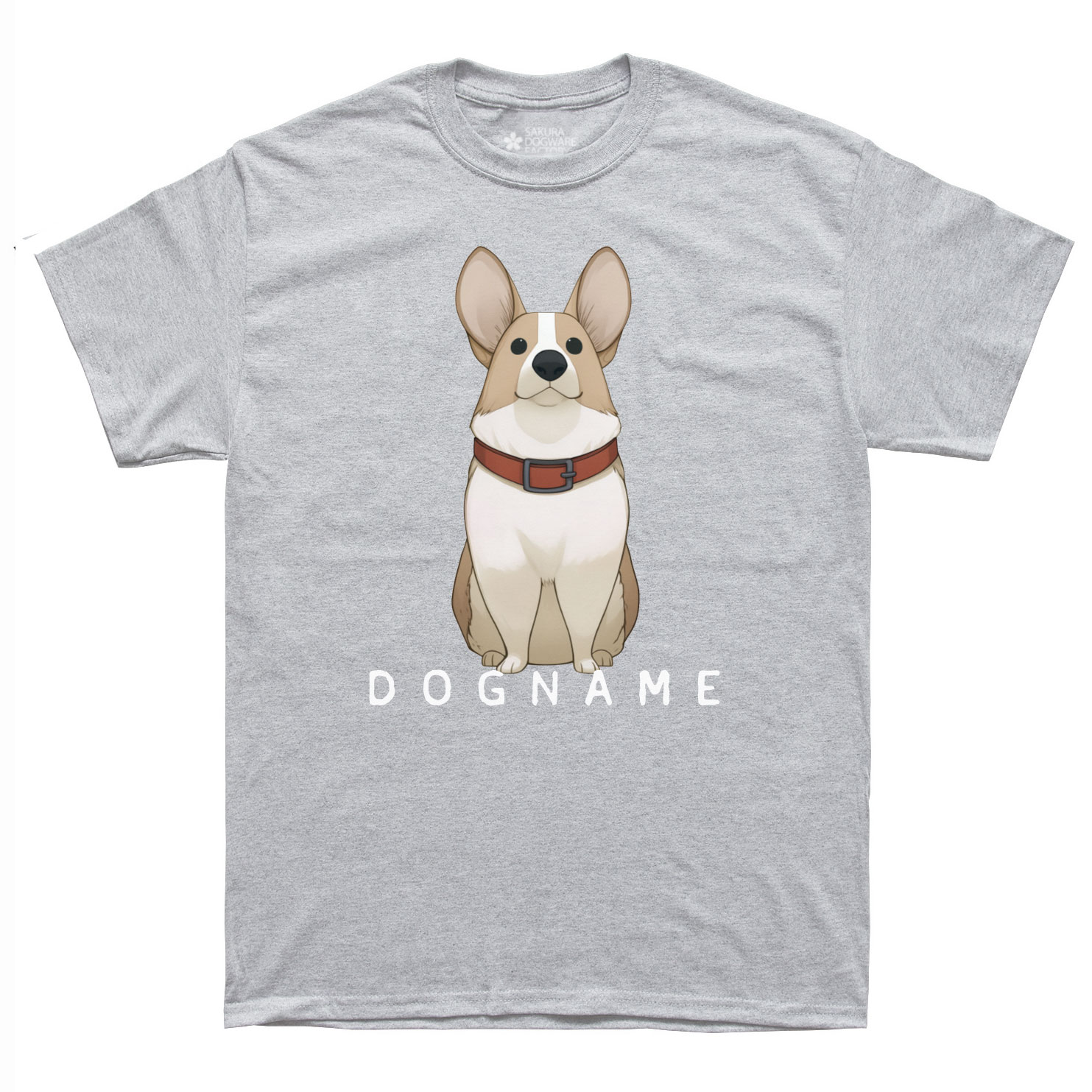 SAKURA DOGWARE FACTORY 名入れ　ユニセックス　Tシャツ　コーギー　6168