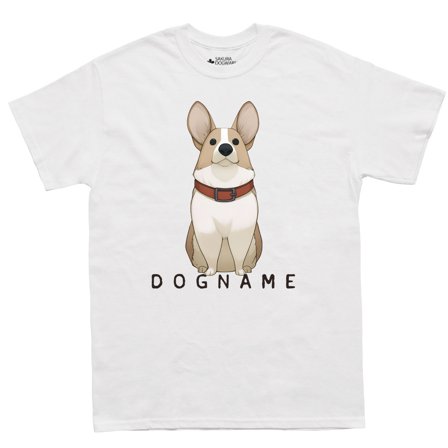 SAKURA DOGWARE FACTORY 名入れ　ユニセックス　Tシャツ　コーギー　6168