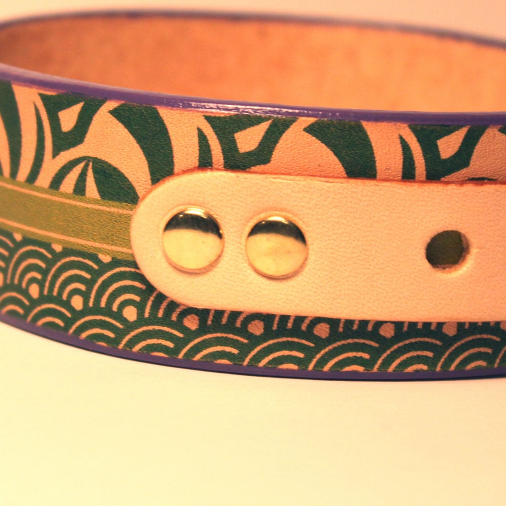 おなまえ首輪　名入れ・電話番号　グラフィックプリント　本革首輪　真鍮無垢金具 サイズSS～L ベルト幅30mm #33001-2