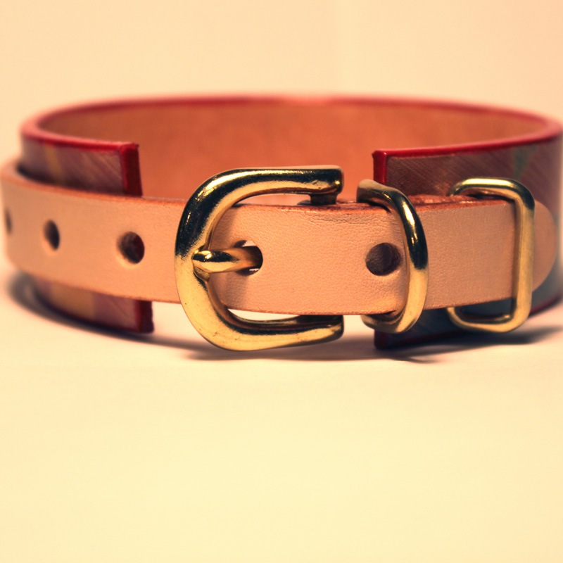 Framer WIDE グラフィック手仕上げ　本革首輪　真鍮無垢金具 サイズSS～LL ベルト幅30mm/40mm #33037