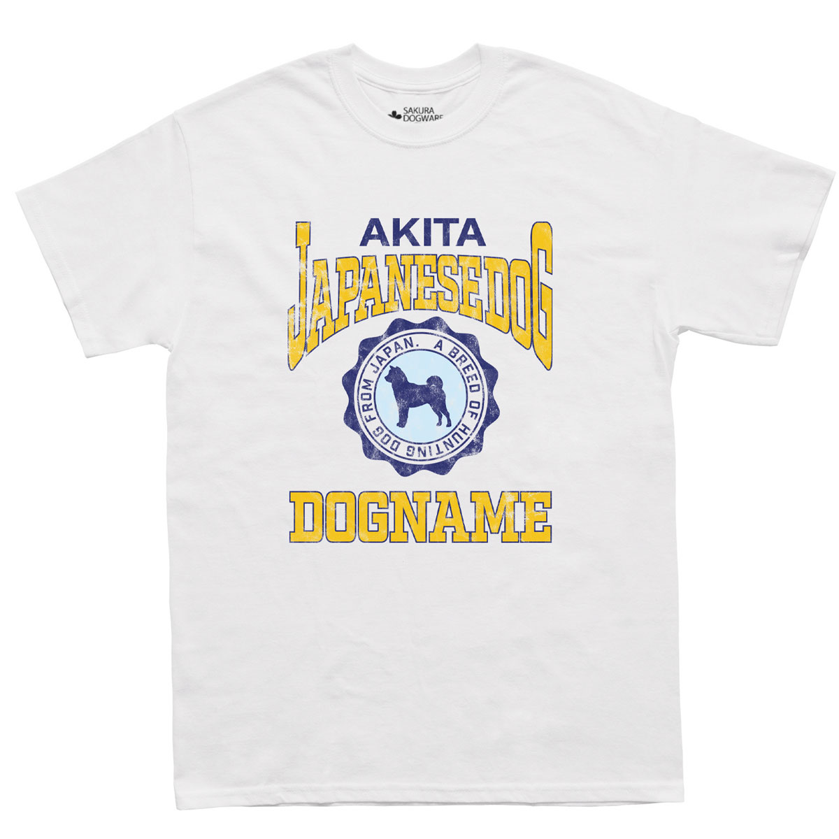 SAKURA DOGWARE FACTORY 名入れ　ユニセックス　Tシャツ 日本犬5種　柴犬　秋田犬　甲斐犬　紀州犬　北海道犬 6004