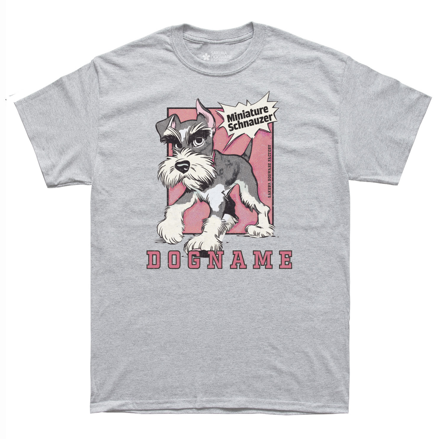SAKURA DOGWARE FACTORY 名入れ　ユニセックス　Tシャツ　ヴィンテージプリント　ミニチュアシュナウザー　6200