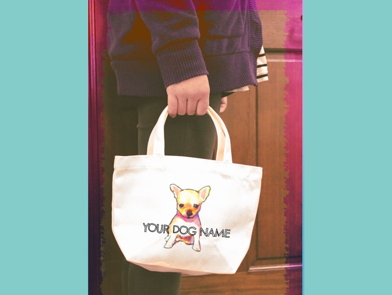 オリジナルデザイン　チワワ　お散歩トートバッグT1049