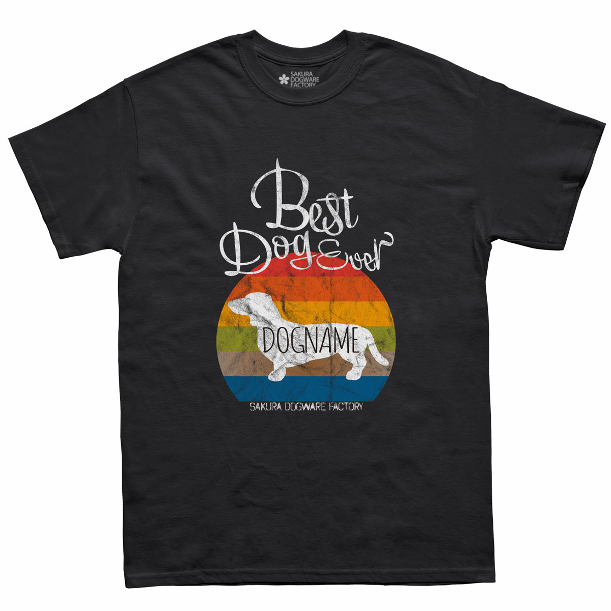 SAKURA DOGWARE FACTORY 名入れ　ユニセックス BEST DOG EVER　Tシャツ 　40犬種からえらべるシルエット 6005