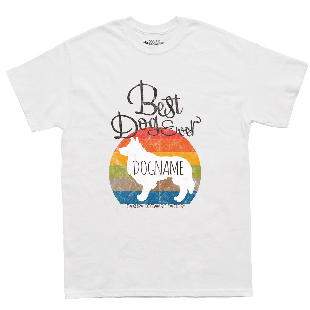 SAKURA DOGWARE FACTORY 名入れ　ユニセックス BEST DOG EVER　Tシャツ 　40犬種からえらべるシルエット 6005