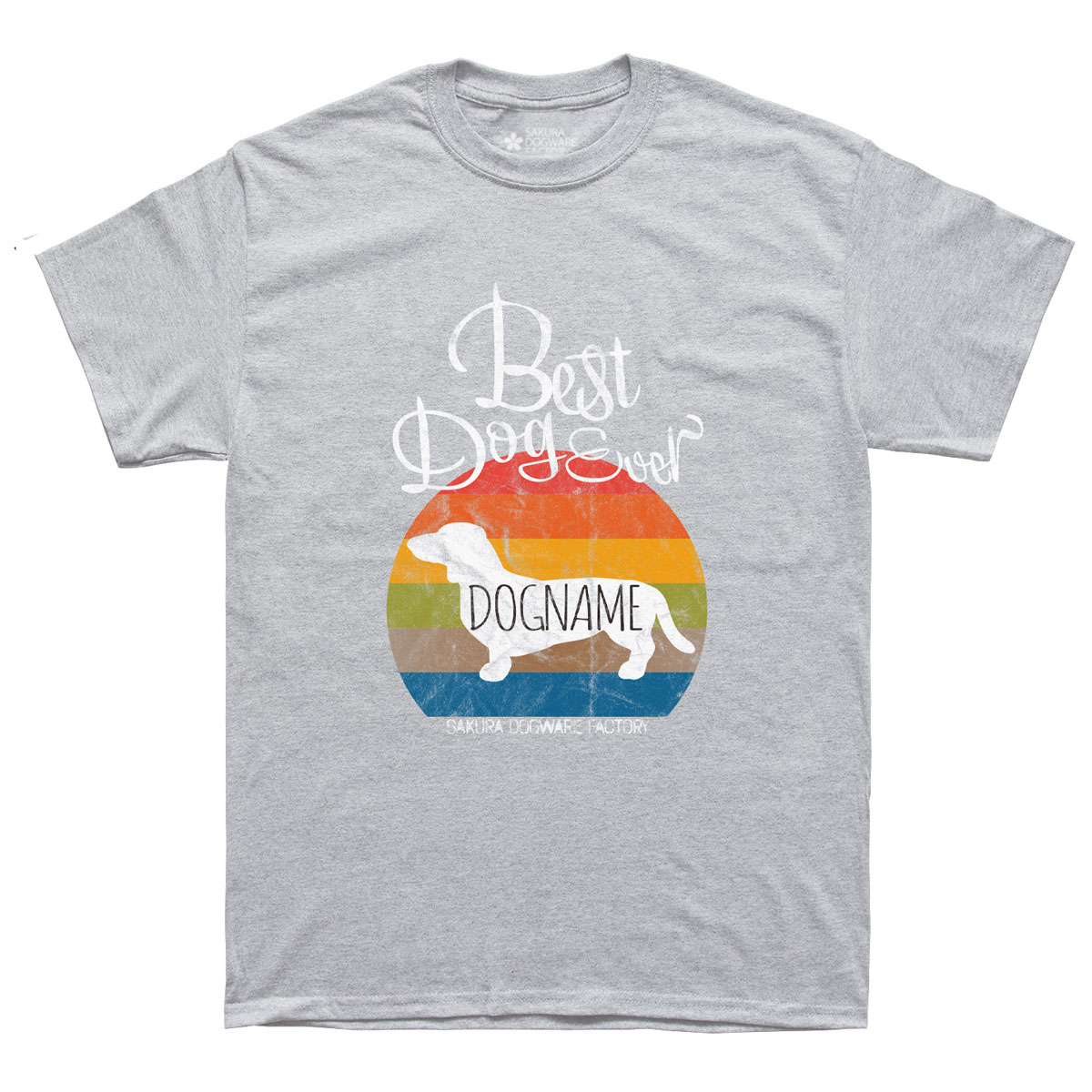 SAKURA DOGWARE FACTORY 名入れ　ユニセックス BEST DOG EVER　Tシャツ 　40犬種からえらべるシルエット 6005