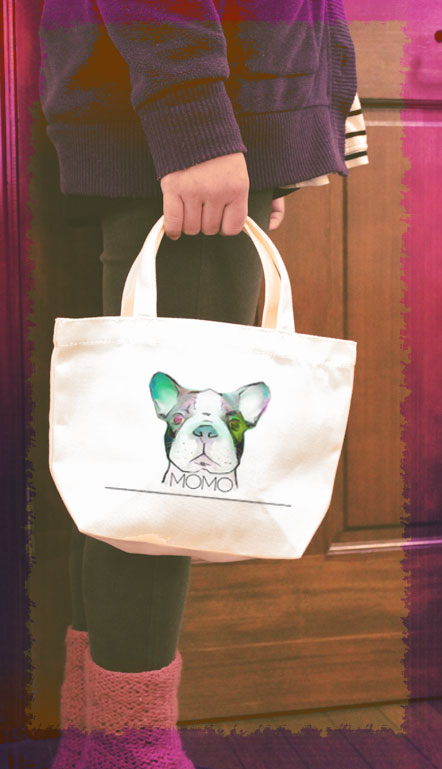 オリジナルデザイン　フレブルパピー　ミニサイズ　お散歩トートバッグT1032