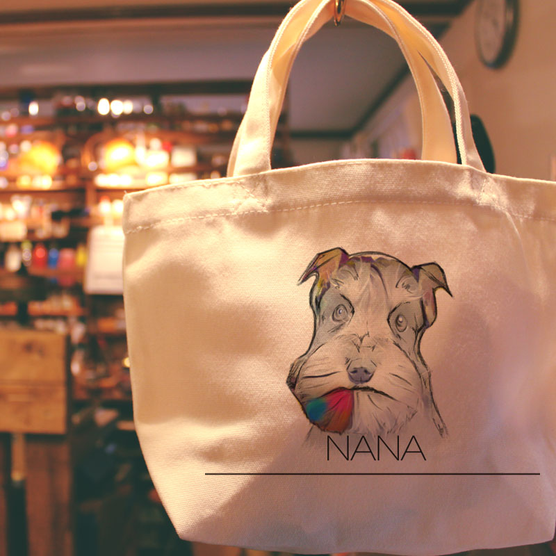 オリジナルデザイン　ミニチュア　シュナウザー　ミニサイズ　お散歩トートバッグT1034