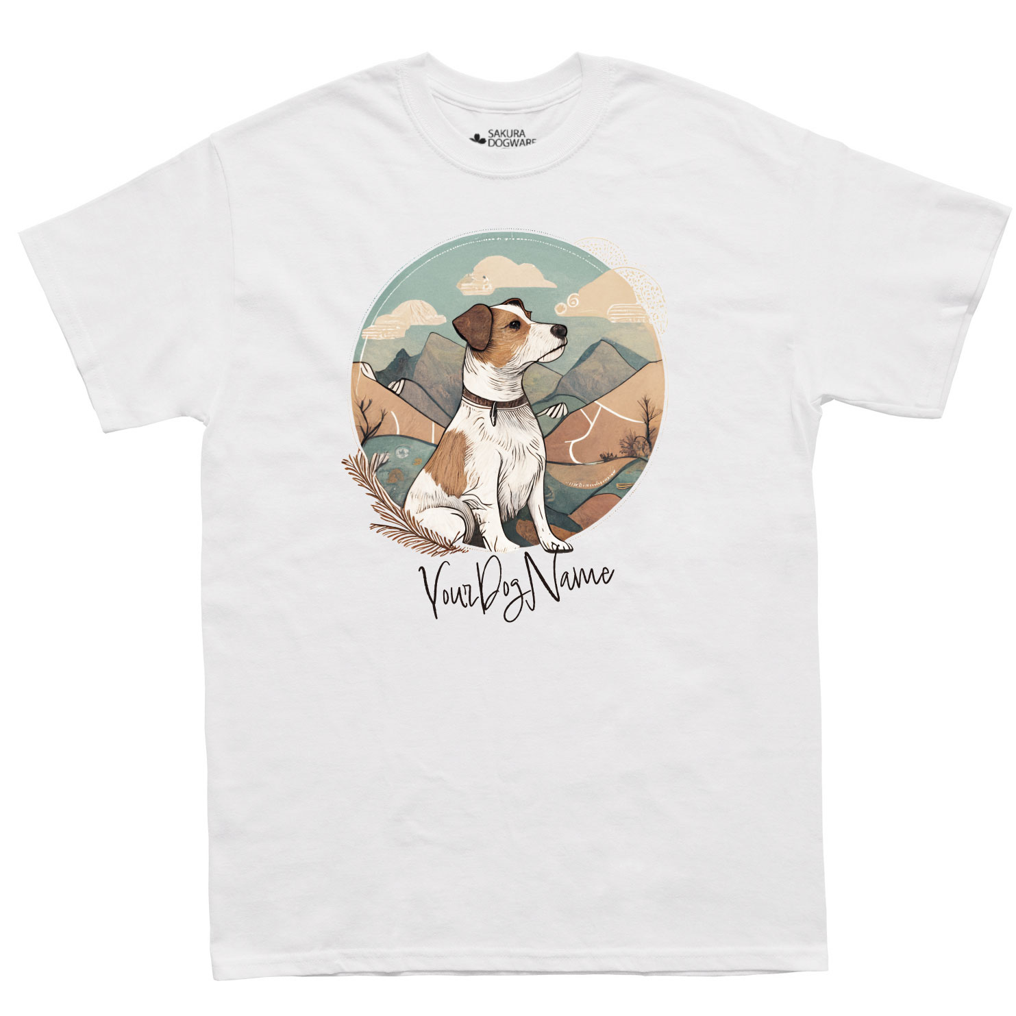 SAKURA DOGWARE FACTORY 名入れ　ユニセックス　Tシャツ　ジャックラッセルテリア　6039