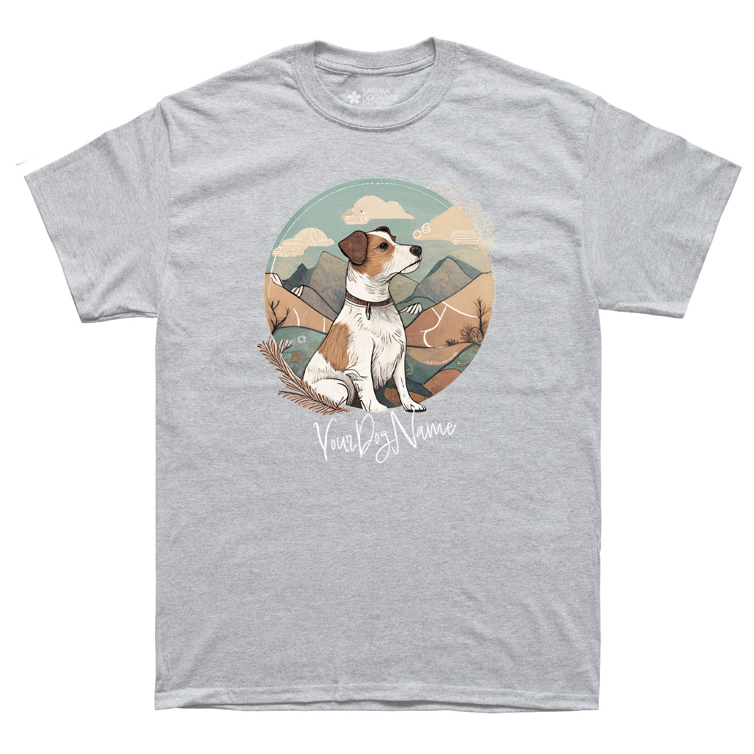 SAKURA DOGWARE FACTORY 名入れ　ユニセックス　Tシャツ　ジャックラッセルテリア　6039