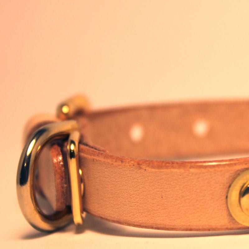 超小型犬　猫　用　12mm幅　おなまえ首輪　真鍮彫刻プレート　本ヌメ革/本革　手仕上げ　　真鍮金具　首輪(小型犬・超小型犬)　AS8888