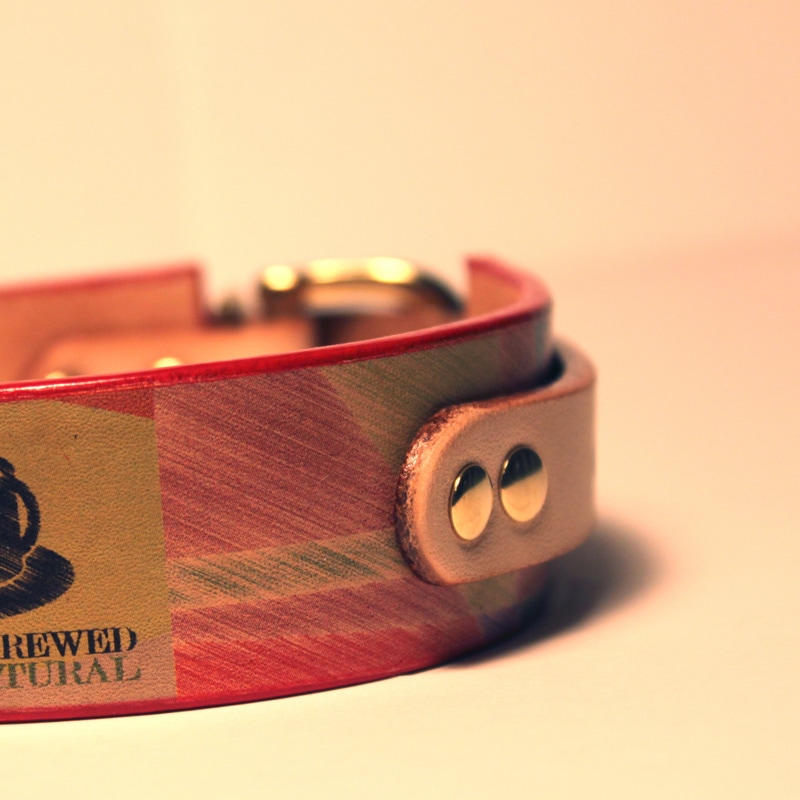 Framer WIDE グラフィック手仕上げ　本革首輪　真鍮無垢金具 サイズSS～LL ベルト幅30mm/40mm #33037