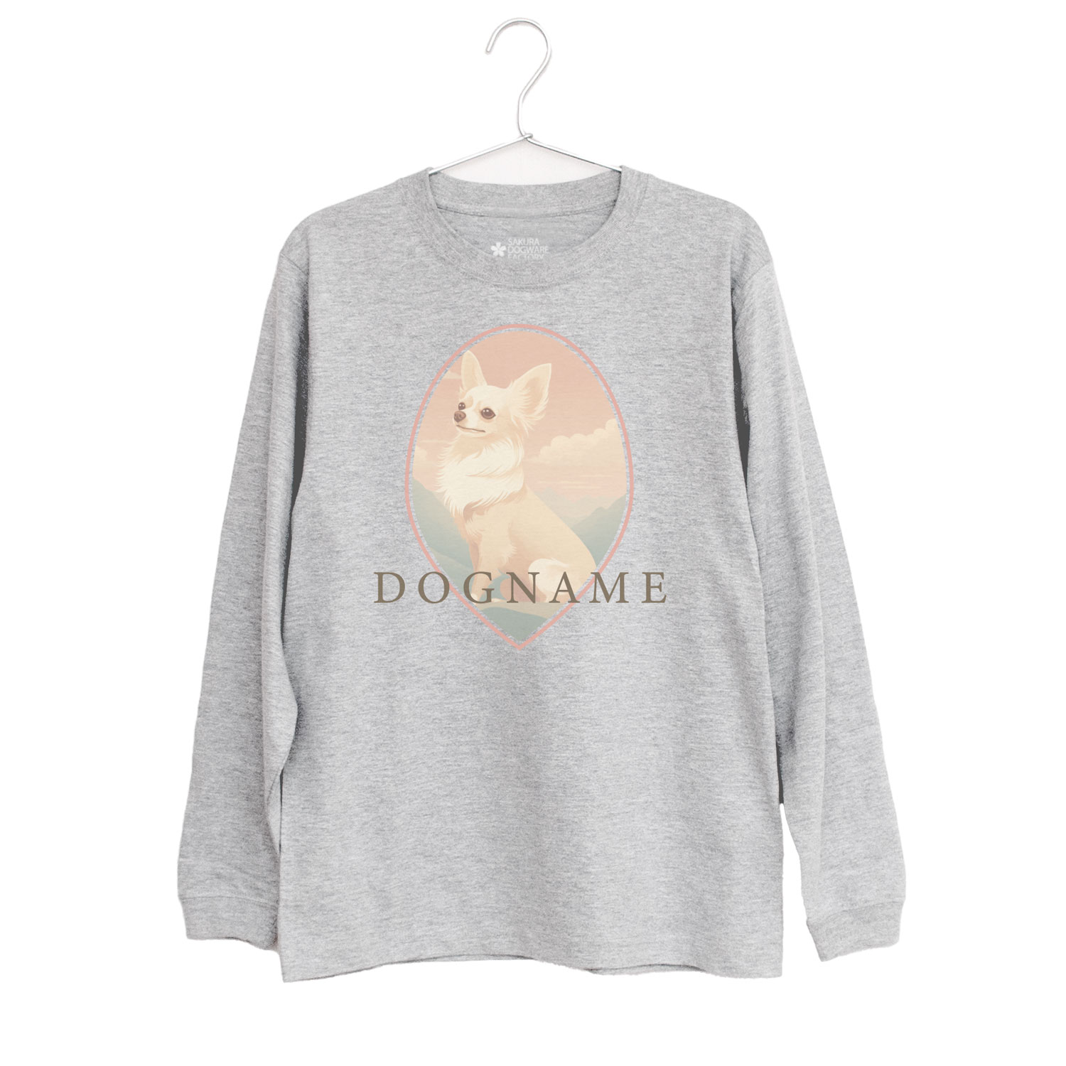 SAKURA DOGWARE FACTORY 名入れ　ユニセックス　ロンT　ロングコートチワワ　9056