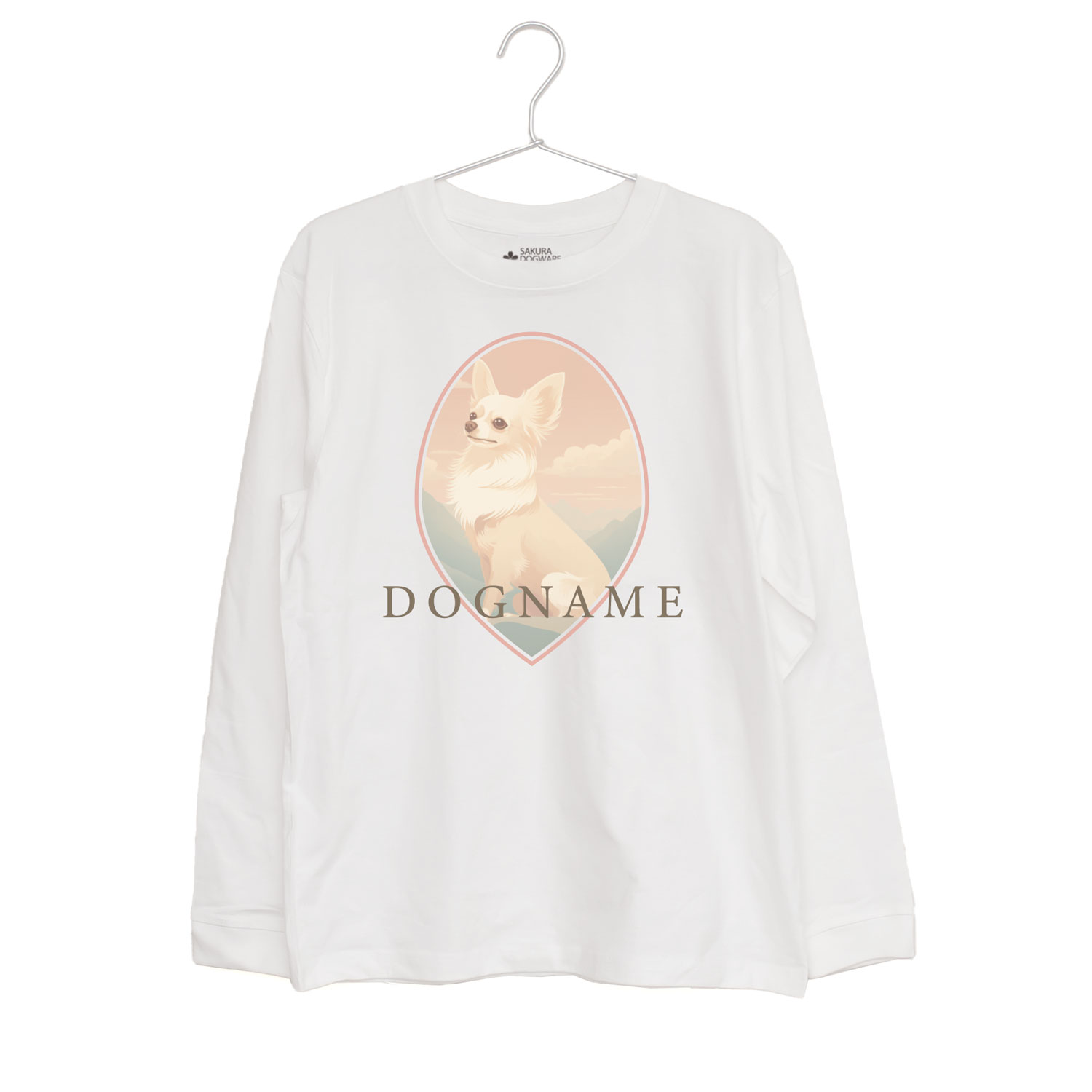 SAKURA DOGWARE FACTORY 名入れ　ユニセックス　ロンT　ロングコートチワワ　9056