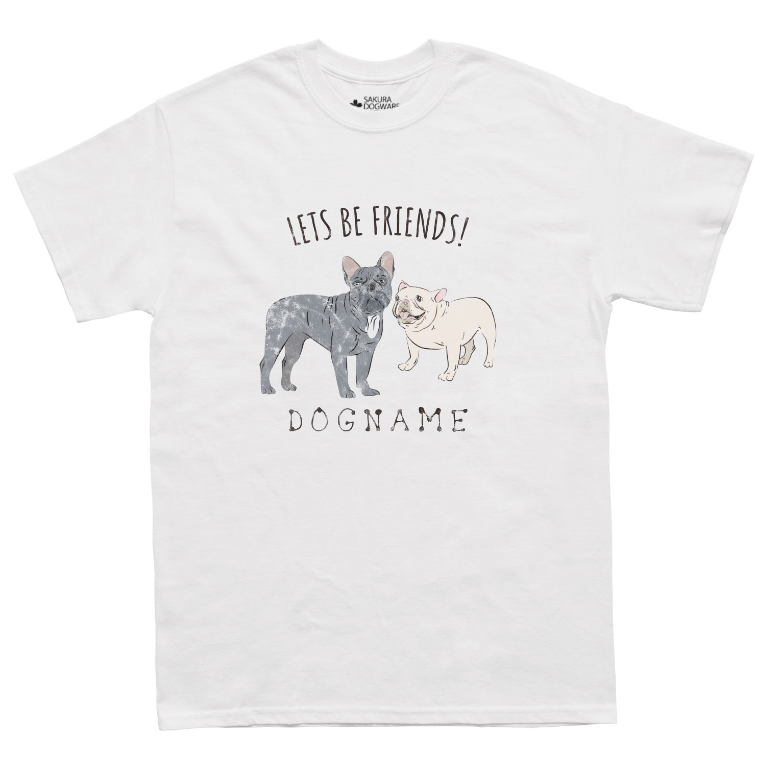 SAKURA DOGWARE FACTORY 名入れ　ユニセックス　Tシャツ フレブル フレンチブルドッグ　6010