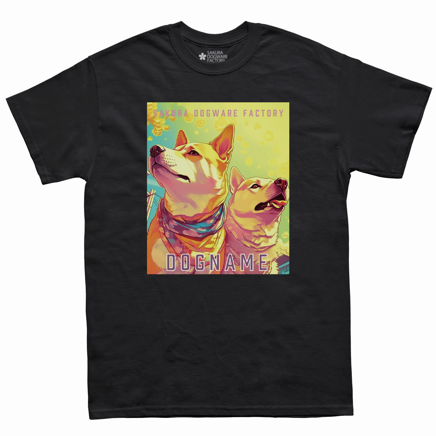 SAKURA DOGWARE FACTORY 名入れ　ユニセックス　Tシャツ　柴犬　 6058