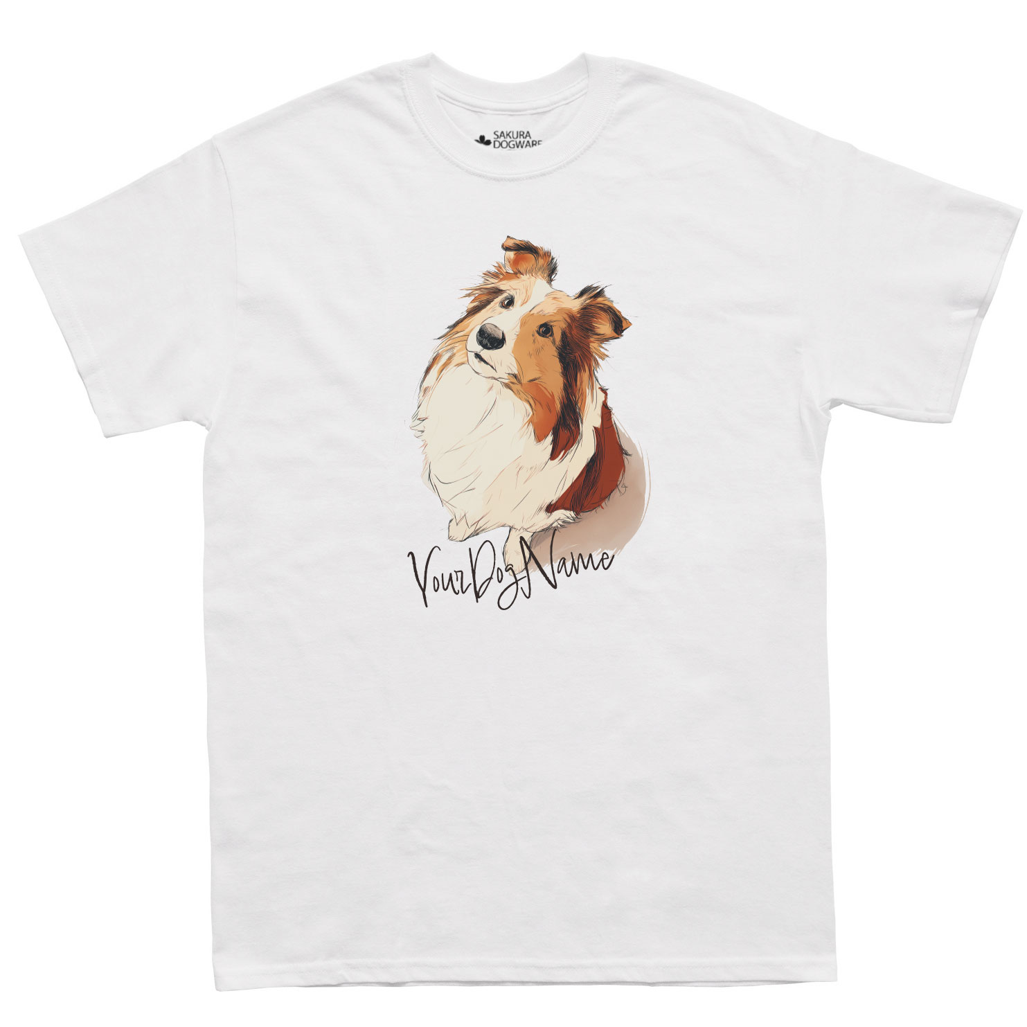SAKURA DOGWARE FACTORY 名入れ　ユニセックス　Tシャツ　シェルティー　シェトランドシープドッグ　6207