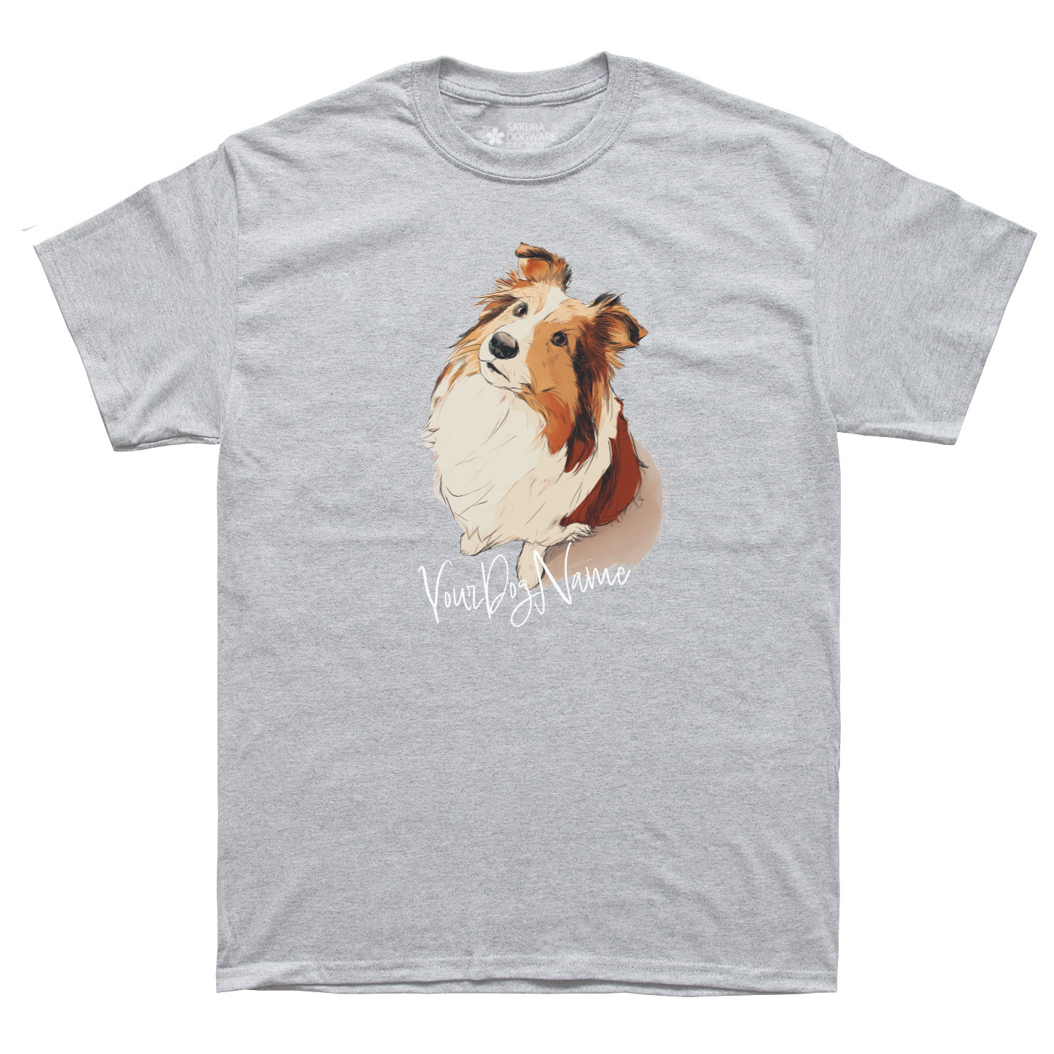 SAKURA DOGWARE FACTORY 名入れ　ユニセックス　Tシャツ　シェルティー　シェトランドシープドッグ　6207