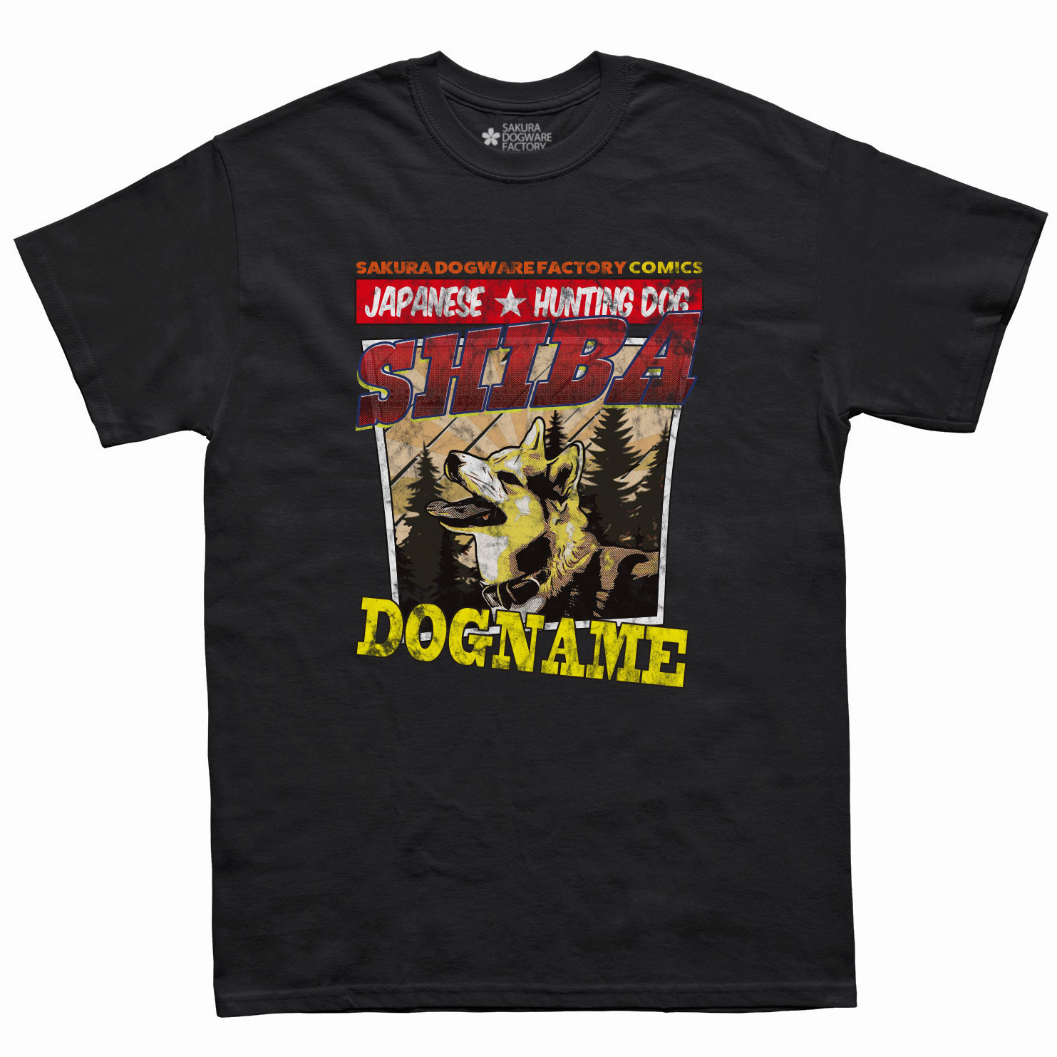 犬種デザイン名入れTシャツ アメコミ風 6016 - サクラ犬具製作所