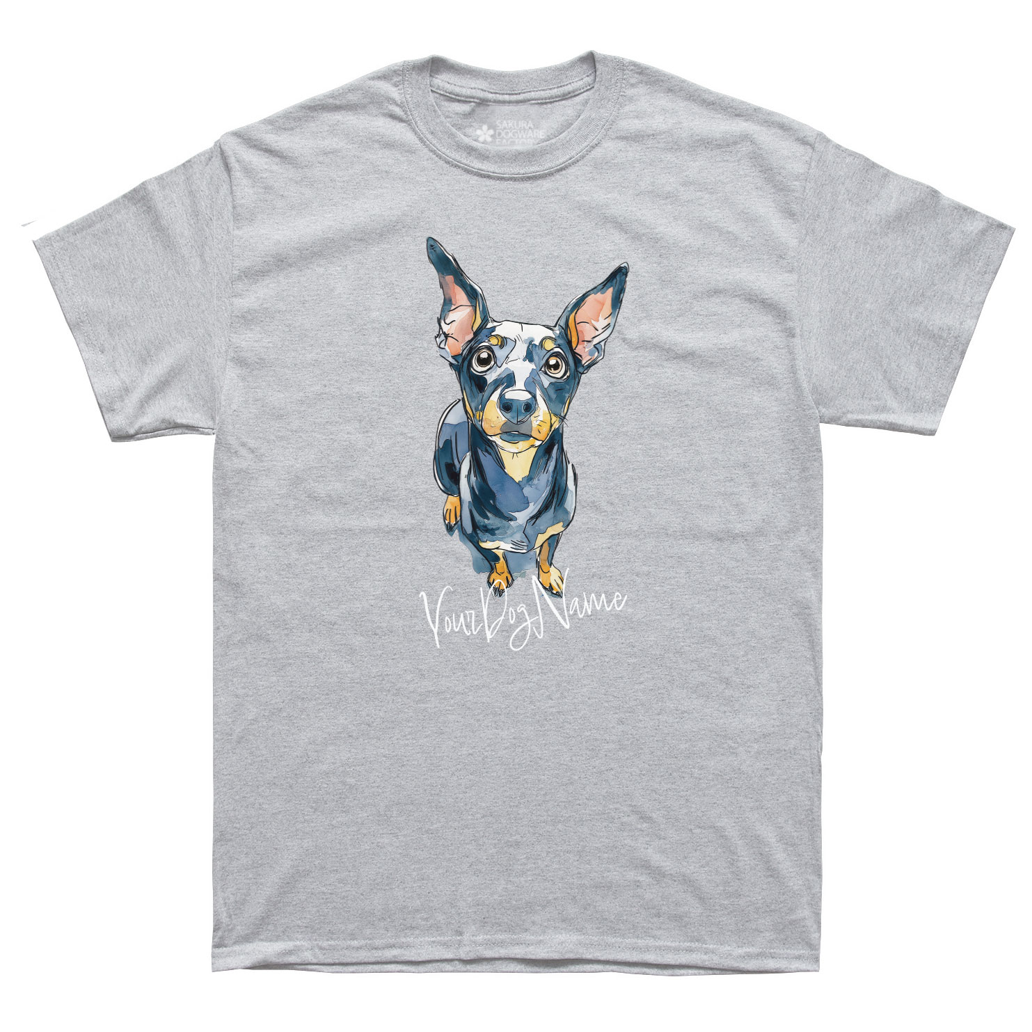 SAKURA DOGWARE FACTORY 名入れ　ユニセックス　Tシャツ　ミニチュアピンシャー　6211