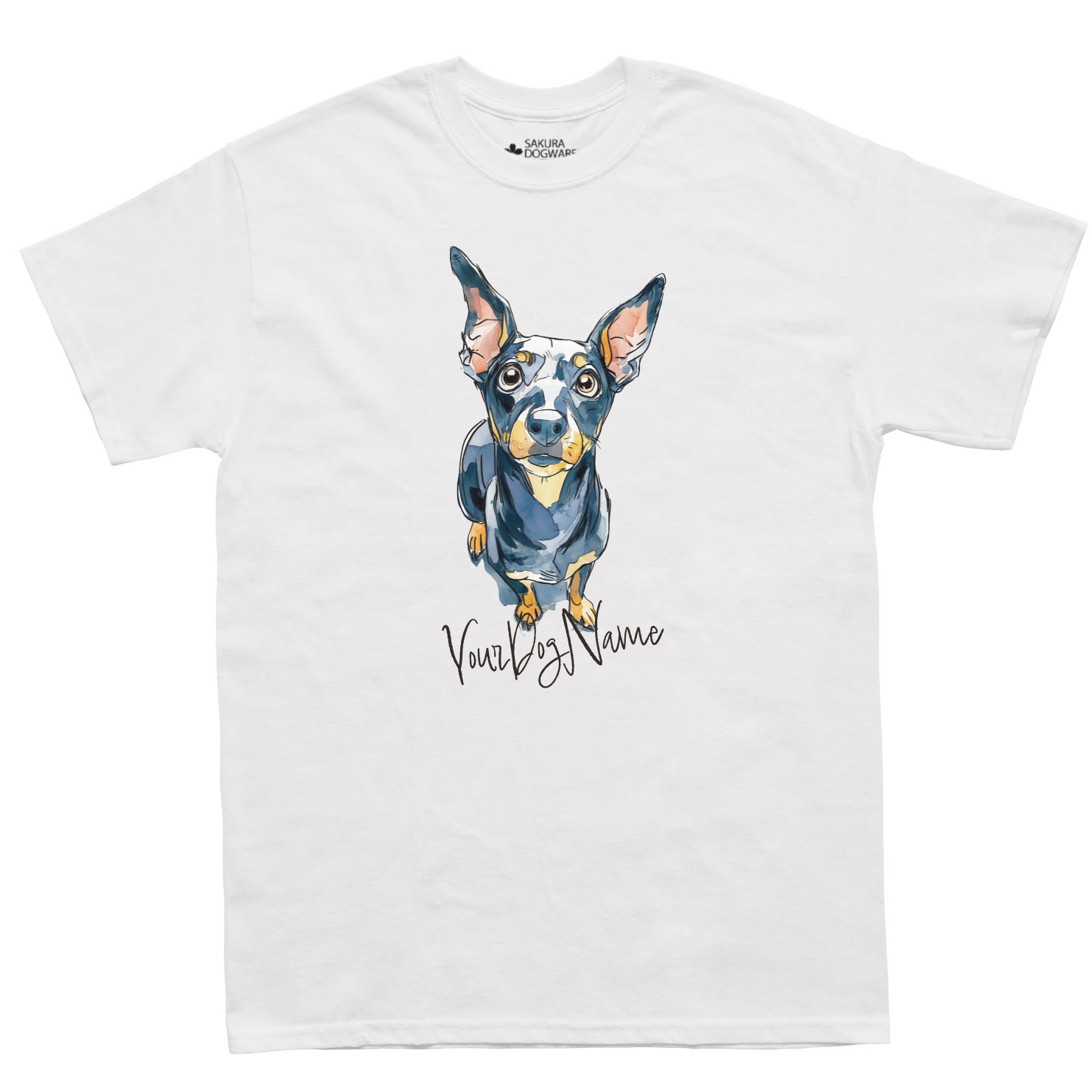 SAKURA DOGWARE FACTORY 名入れ　ユニセックス　Tシャツ　ミニチュアピンシャー　6211