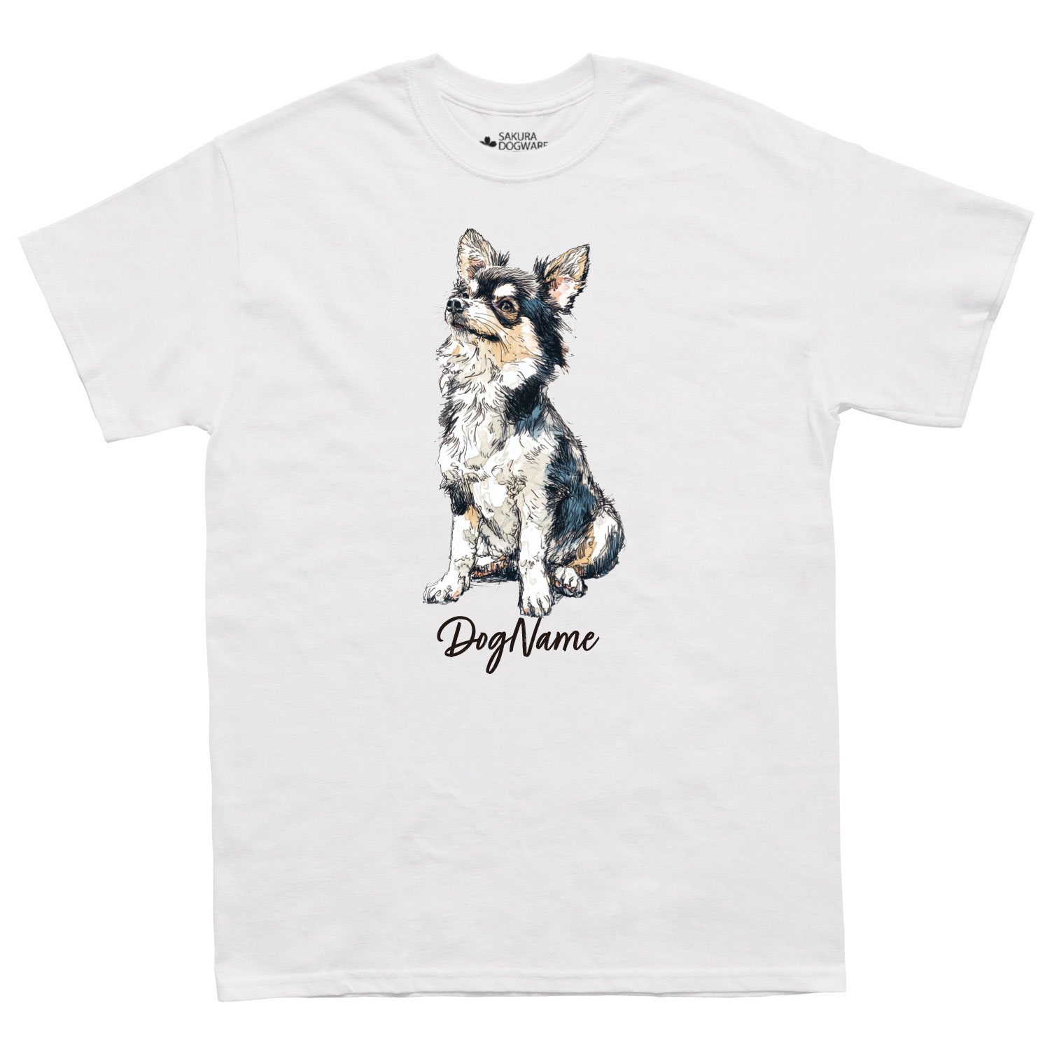 SAKURA DOGWARE FACTORY 名入れ　ユニセックス　Tシャツ　チワワ　6212