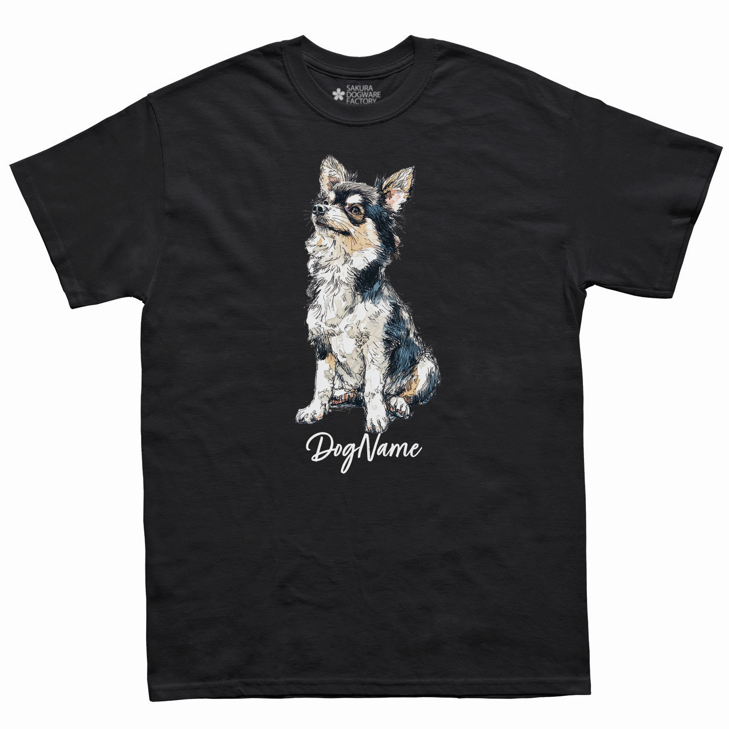 SAKURA DOGWARE FACTORY 名入れ　ユニセックス　Tシャツ　チワワ　6212