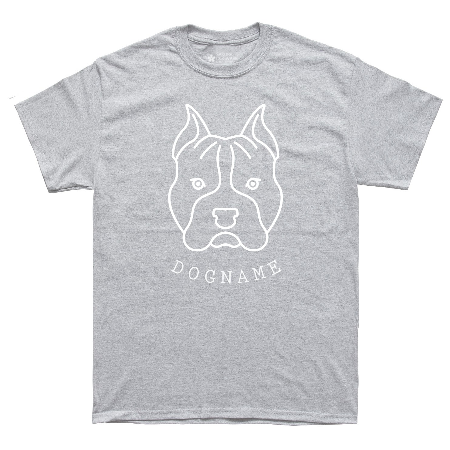 SAKURA DOGWARE FACTORY 名入れ　ユニセックス　Tシャツ　シンプルライン　ピットブル　ブリー　6018