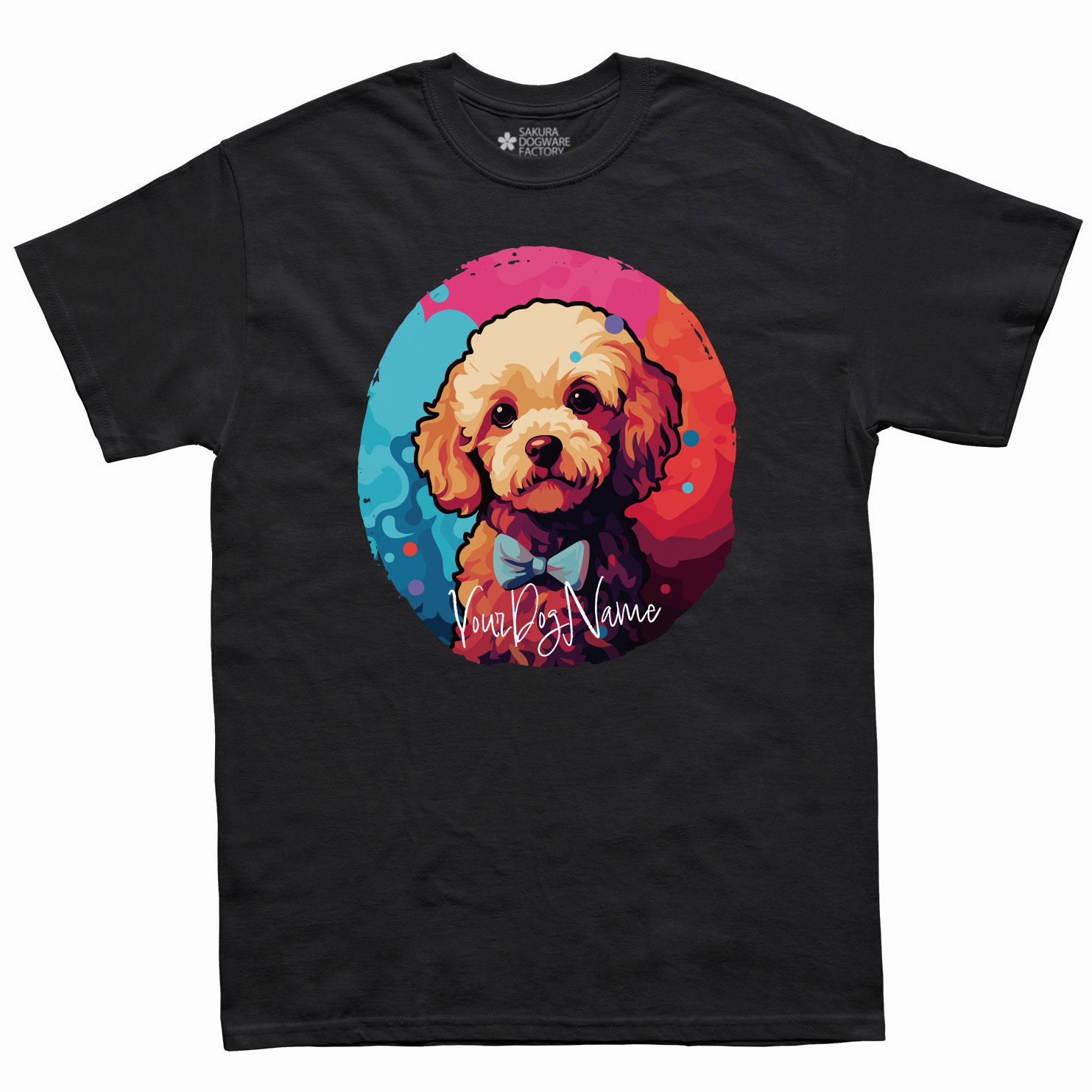 SAKURA DOGWARE FACTORY 名入れ　ユニセックス　Tシャツ　トイプードル　6125