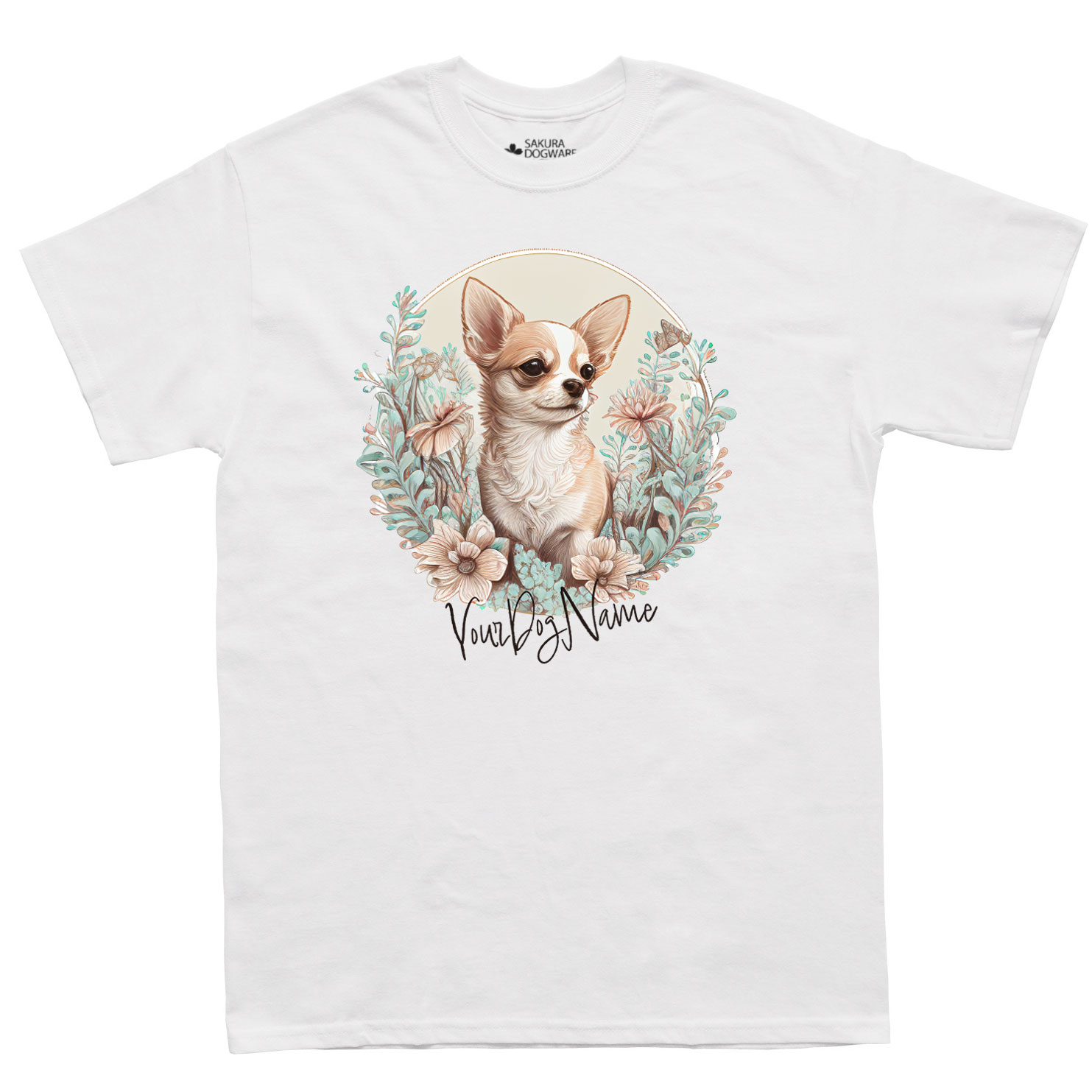 SAKURA DOGWARE FACTORY 名入れ　ユニセックス　Tシャツ　チワワ　6127