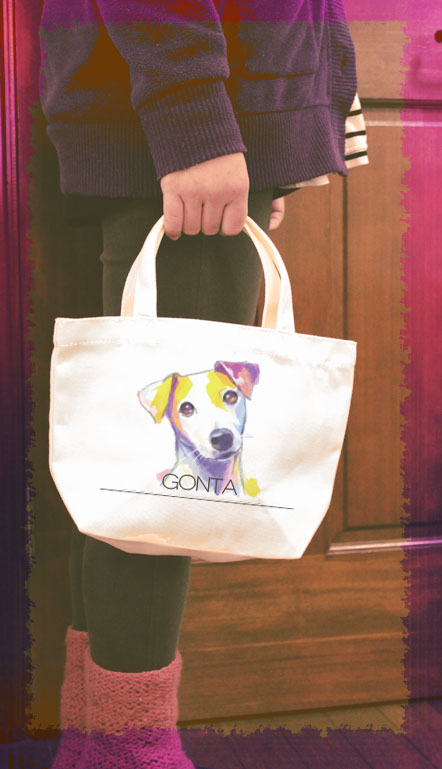 オリジナルデザイン　ジャックラッセルテリア　ミニサイズ　お散歩トートバッグT1050