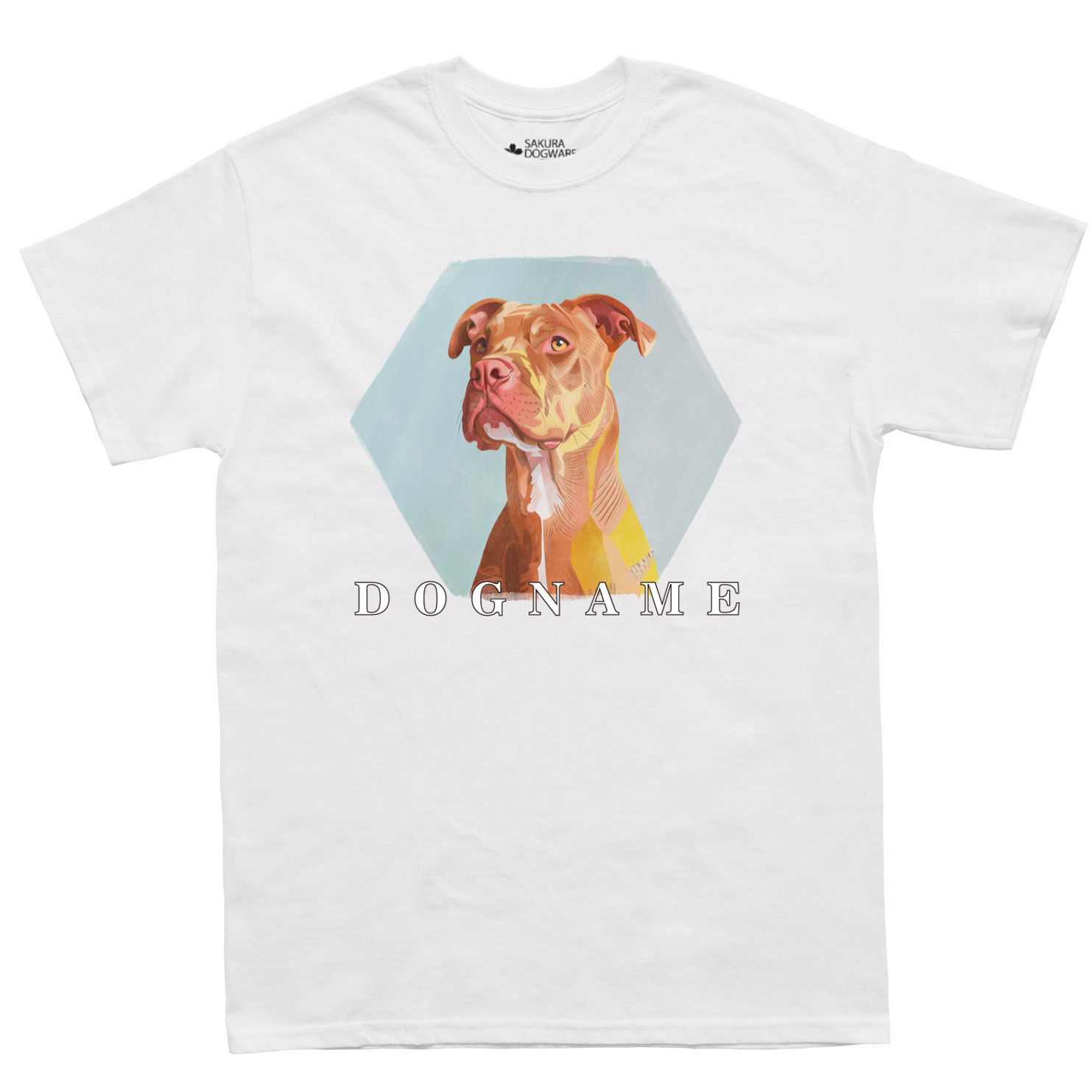SAKURA DOGWARE FACTORY 名入れ　ユニセックス　Tシャツ　ピットブル　6128