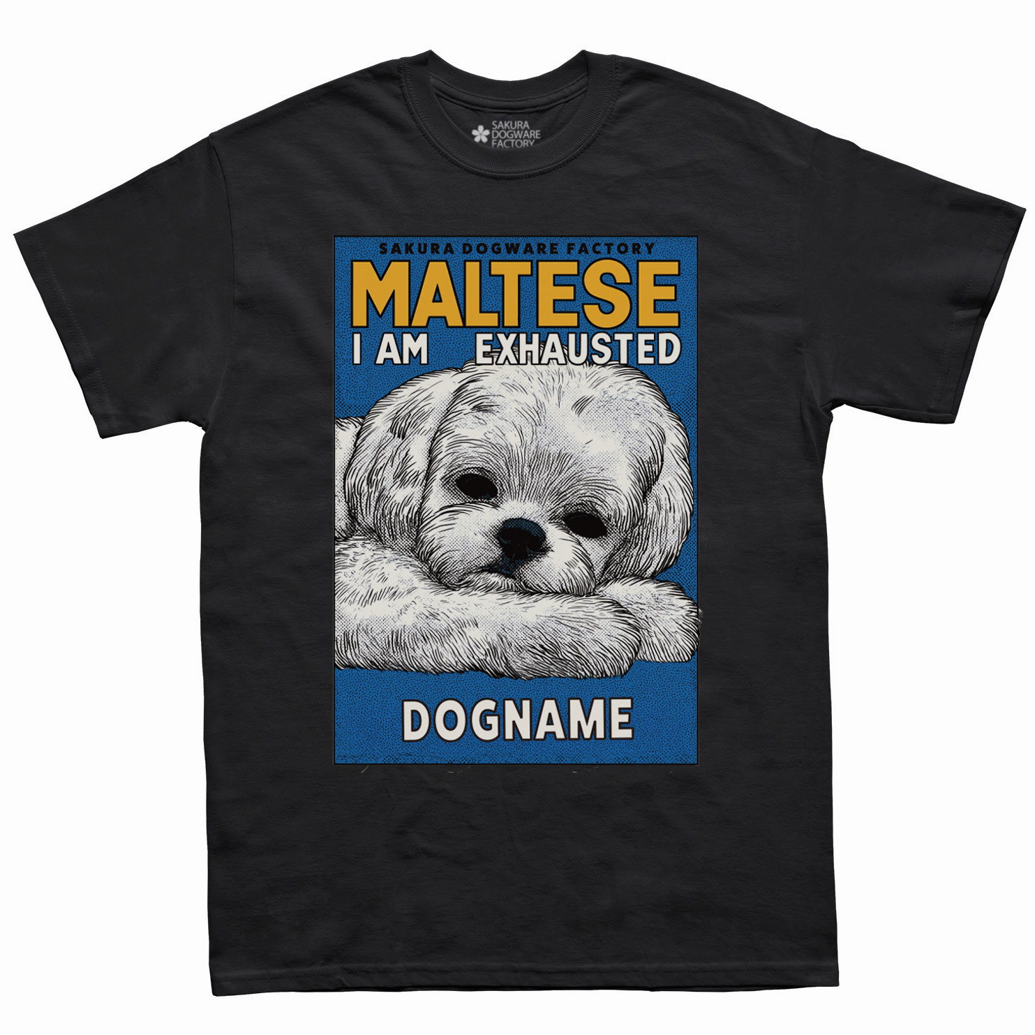 SAKURA DOGWARE FACTORY 名入れ　ユニセックス　Tシャツ　マルチーズ　6215