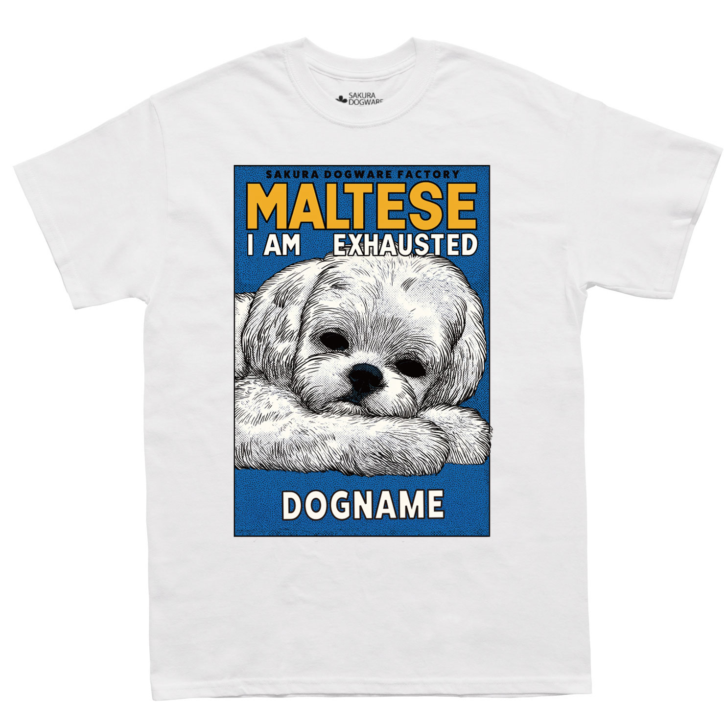 SAKURA DOGWARE FACTORY 名入れ　ユニセックス　Tシャツ　マルチーズ　6215