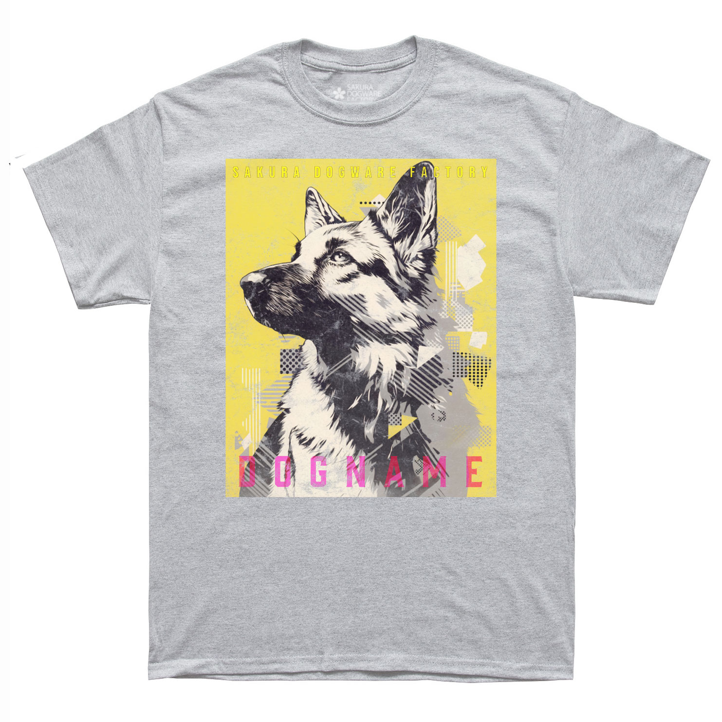 SAKURA DOGWARE FACTORY 名入れ　ユニセックス　Tシャツ　ヴィンテージプリント　ジャーマンシェパード　6191