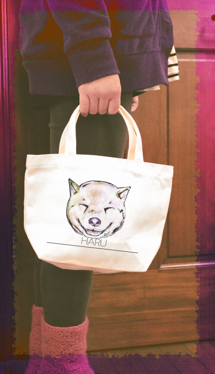 オリジナルデザイン　柴犬/秋田犬　お散歩トートバッグT1039