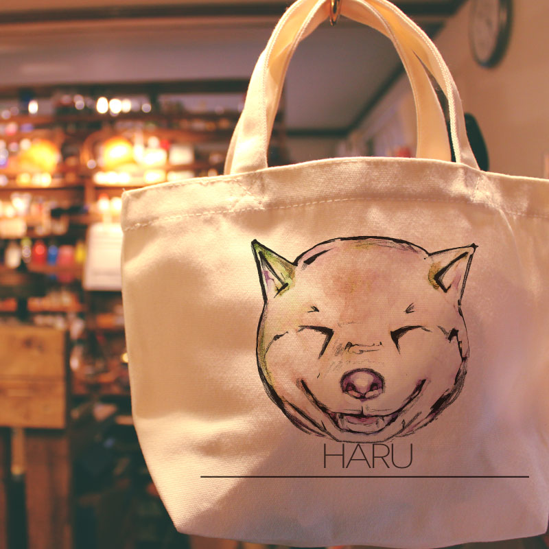 オリジナルデザイン　柴犬/秋田犬　お散歩トートバッグT1039