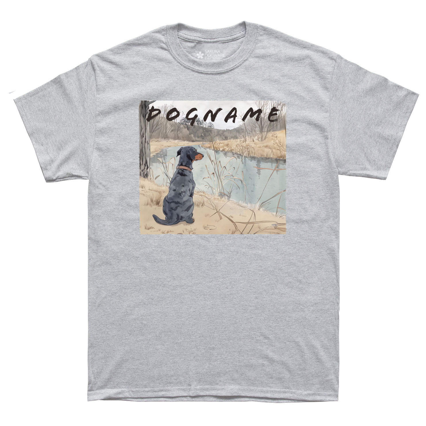 SAKURA DOGWARE FACTORY 名入れ　ユニセックス　Tシャツ　ダックスフンド　6132