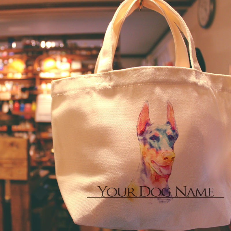 オリジナルデザイン　ドーベルマン　ピンシャー　お散歩トートバッグT1041