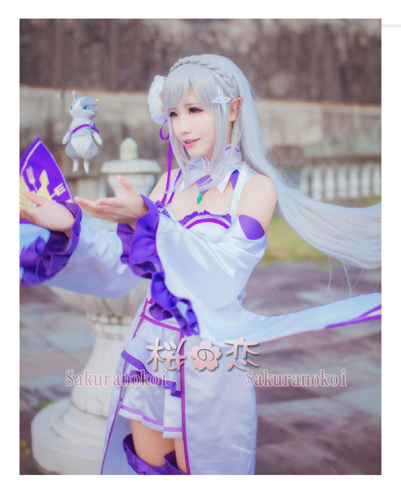Re ゼロから始める異世界生活 エミリア 風コスプレ 衣装 演出服 演出服 制服 靴 Mlr1001 コスプレ衣装専門店 桜の恋 アニメコスプレ衣装 通販
