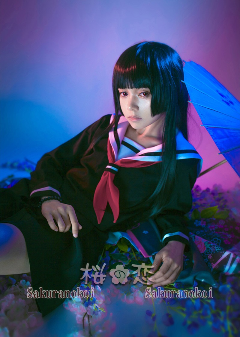 地獄少女 風 閻魔あい 風 コスプレ衣装 制服 イベント コスチュームscm018 コスプレ衣装専門店 桜の恋 アニメコスプレ衣装 通販