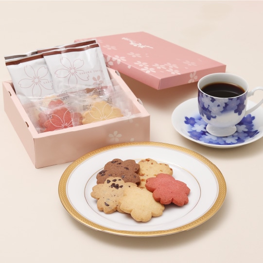 季節限定]さくら散歩一段重 クッキー＆珈琲 | 季節の贈りもの | 桜珈琲